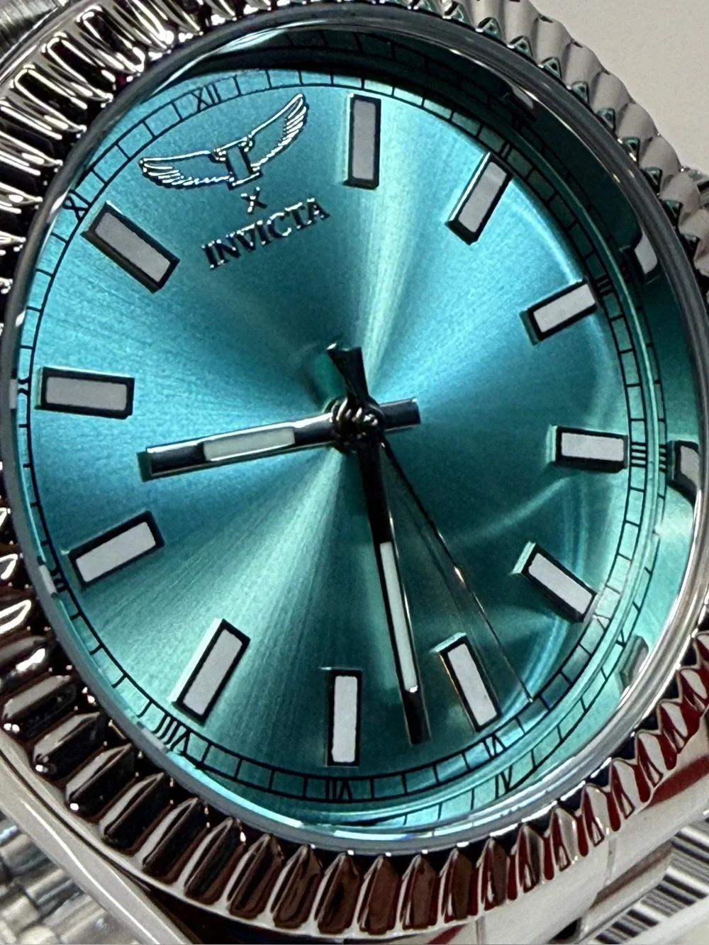 Invicta I 42mm Silver Watch with Tiffany Blue Dial